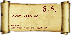 Beros Vitolda névjegykártya